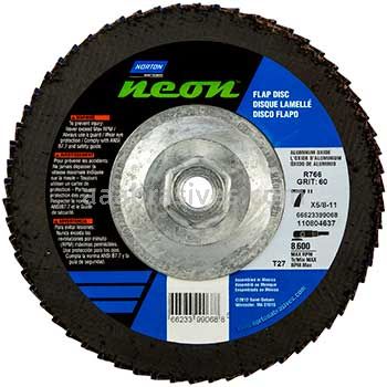 Norton 66623399069 7x5/8-11 Norton Neon HD Type 27 80 R766 Flap Disc