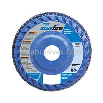 Norton 66623399148 5 x 7/8 36 Grit Bluefire R860 Type 27 Flat Standard Quick Trim Plastic Flap Discs
