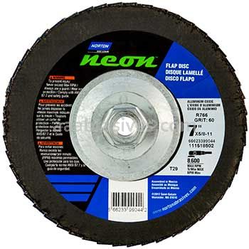 Norton 66623399186 7 x 5/8-11 Norton Neon Type 29 120 R766 Flap Disc