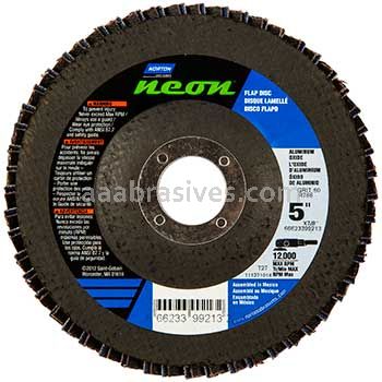 Norton Abrasives 66623399211 5 x 7/8 Norton Neon HD Type 27 Fiberglass Plate 36 R766 Norton Flap Discs