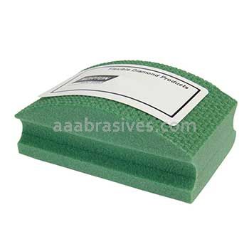 3-1/2 x 2-1/8 60 Grit Green Quadroflex Diamond Hand Pads Curved