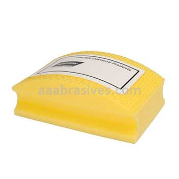 3-1/2 x 2-1/8 400 Yellow Quadroflex Diamond Hand Pads Curved