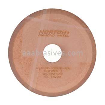 6 x 3/32 x 1-1/4 ASDC320C-R100B99-1/4 ME89562 Type 1V1P Shaped Wheels Beveled Face Relieved One Side Abrasive in Periphery
