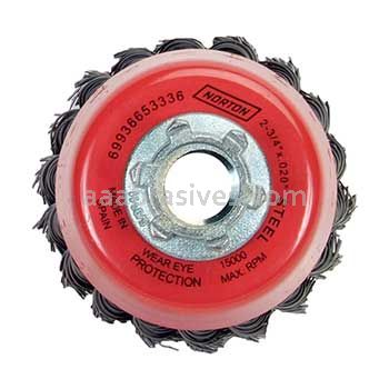 Norton 2-3/4 X .020 X 5/8-11 Carbon Steel Knotted Wire Cup Brushes For Steel