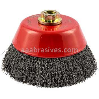 Norton 3 x .014 x 5/8-11 Carbon Steel High Performance Cable Crimped Cup Brushes