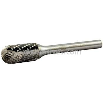 Norton 69957308012 SC5 Cylindrical Radius 1/2 x 1 x 2-3/4 Double Cut Burrs