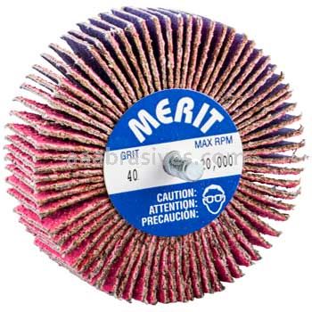 Norton 69957339737 3 x 1 x 1/4-20 Threaded 40 Grit Ceramic Alumina Pink R928 Flap Wheels