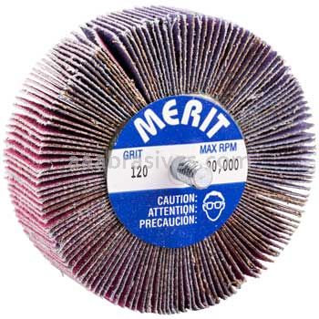 Norton 69957339740 3 x 1 x 1/4-20 Threaded 120 Grit Ceramic Alumina Pink R928 Flap Wheels
