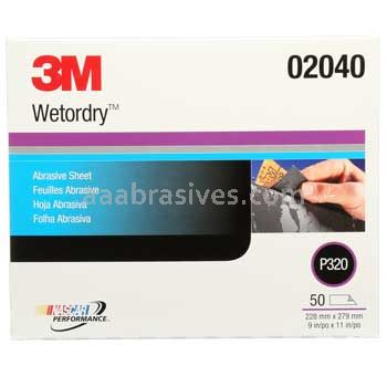 3M™ 7000028327 9 x 11 P320 213Q Wetordry™ Abrasive Sheet