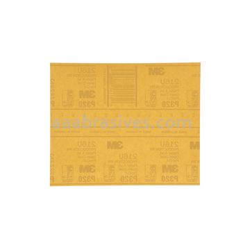 3M&trade; 7000118280 9 x 11 P320 Grade Gold Abrasive Sheet