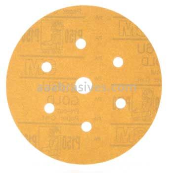 3M&trade; 7000118770 6" P150 Grit 236U Hookit&trade; Gold Dust Free Sanding Disc 01080