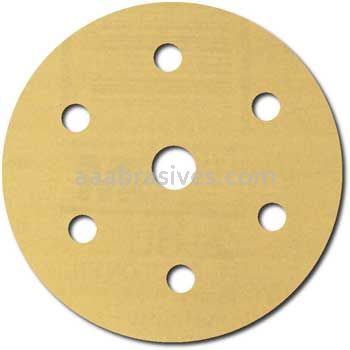 3M™ 7000119696 6" P280 Grit 216U Hookit™ Gold Dust Free Sanding Disc 01076