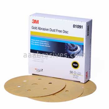3M™ 7000119736 6" P600 Grit 216U Hookit™ Gold Dust Free Sanding Disc 01091