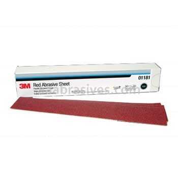 3M™ 7000119796 2-3/4 x 16 1/2 P80 1181 Hookit™ Red Abrasive Sheet