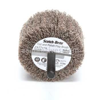 3M™ 7000121151 2 x 1 x 1/4 A/O Medium Scotch-Brite™ Cut and Polish Flap Brush