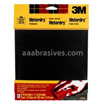 3M&trade; 7000126153 9 x 11 Ultra Fine 600 Grit 9084NA Wetordry&trade; Sandpaper