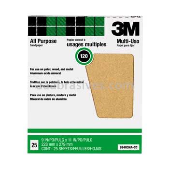 3M™ 7000126517 9 x 11 120 Grit Pro-Pak™ Aluminum Oxide Sheets for Paint and Rust Removal