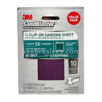 3M™ 7010312771 4.5 x 5.5 60 Grit SandBlaster™ Palm Sander Sheets