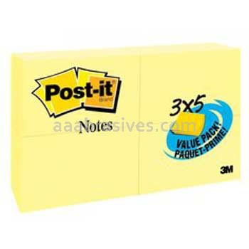 Post-it&trade; Notes 655-24VAD-B 3 in x 5 in Canary Yellow 3M 7010332858