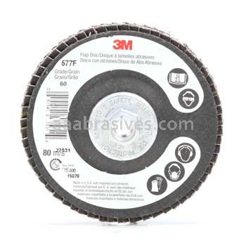 3M™ 7010361002 4 x 3/8-24 60 Grit 577F T29 Flap Disc