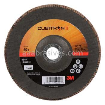3M™ 7010363305 7 x 7/8 60+ Grit 967A T27 Giant Cubitron™ II Flap Disc
