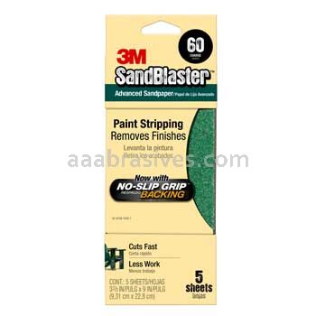 3M&trade; 7010377833 3-2/3 x 9 60 Grit SandBlaster&trade; Sandpaper with NO-SLIP GRIP&trade; Backing