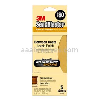 3M&trade; 7010377841 3-2/3 x 9 180 Grit SandBlaster&trade; Sandpaper with NO-SLIP GRIP&trade; Backing