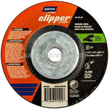 Norton 70184601502 4-1/2 x 1/4 x 5/8-11 24 Q T27 Clipper Classic Concrete Grinding Wheel