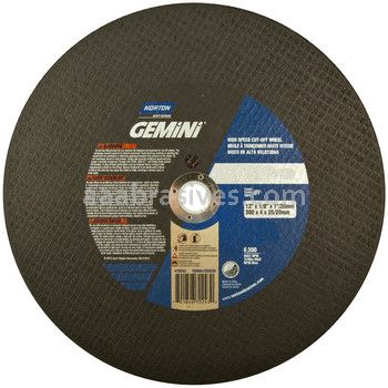 Norton 12 x 1/8 x 1"/20mm Asphalt High Speed Reinforced Type 01 Straight Wheels