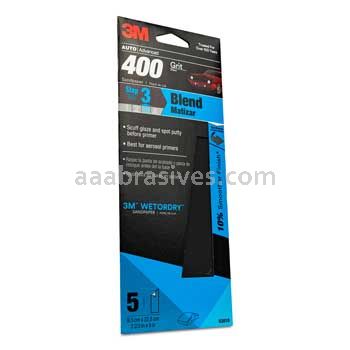 3M™ 7100100327 3 2/3 ch x 9 ch 400 Grit Wetordry™ Sandpaper