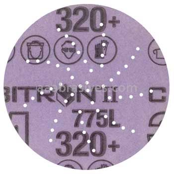 3M&trade; 7100145433 3" 320+ Grit 775L Cubitron&trade; II Hookit&trade; Clean Sanding Film Disc