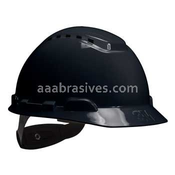 3M™ 7100162726 H-712V Hard Hat Black 4-Point Ratchet Suspension Vented