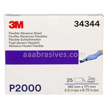 3M&trade; 7100179991 5.5 x 6.8 P2000 Grit 270J Hookit&trade; Flexible Abrasive Hand Sheet