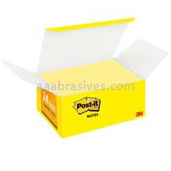 Post-it&trade; Notes 653-24VAD-B 1 3/8 in x 1 7/8 in Canary Yellow 3M 7100187518