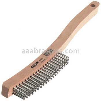 Osborn 13-3/4” Curved Handle Economy Scratch Brush .014 STEEL #83001