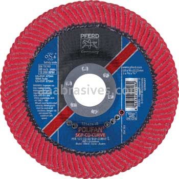 Pferd 67344 5x7/8 60 Grit Ceramic Polifan Curve Large Flap Disc