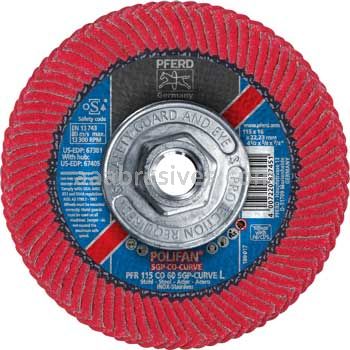Pferd 67405 4-1/2x5/8-11 60 Grit Ceramic Polifan Curve Large Flap Disc