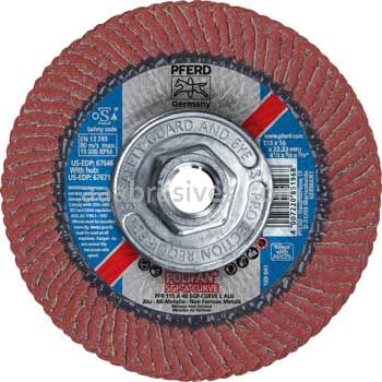 Pferd 67671 4-1/2x5/8-11 40 Grit A/O Polifan Curve Large Flap Disc
