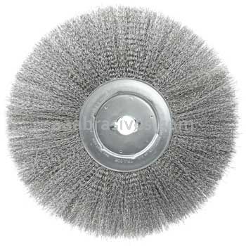 Weiler 01349 15" Narrow Face Crimped Wire Wheel .014" Steel Fill 1-1/4" Arbor Hole