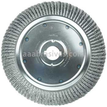 Weiler 09840 15" Extra High Density Standard Twist Knot Wire Wheel .020" Steel Fill 2" Arbor Hole