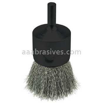 Weiler 10021V Crimped Wire End Brush 1" .006" Stainless Steel Fill Vending Ready