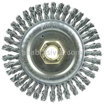 Weiler 13232V Roughneck Jr. 4-1/2" Stringer Bead Wire Wheel .020" Steel Fill 5/8"-11 UNC Nut Vending Ready