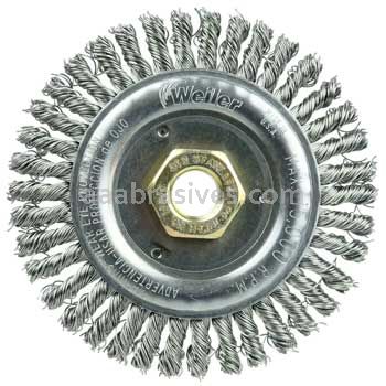 Weiler 13238 Roughneck Jr. 4-1/2" Stringer Bead Wire Wheel .020" Stainless Steel Fill 5/8"-11 UNC Nut