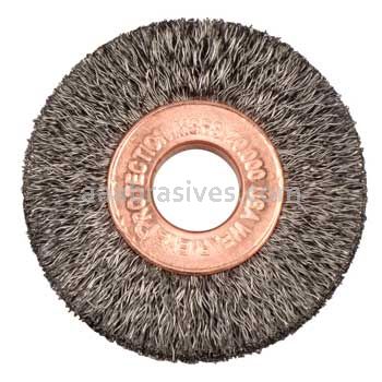 Weiler 15302 1-1/2" Small Diameter Crimped Wire Wheel .006" Steel Fill 3/8" Arbor Hole