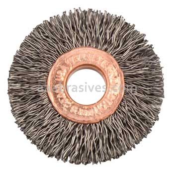 Weiler 15762 1-1/2" Small Diameter Crimped Wire Wheel .014" Steel Fill 3/8" Arbor Hole