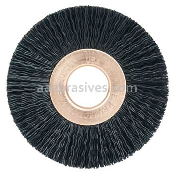 Weiler 17233 2" Small Diameter Nylon Wheel Brush .014" Crimped Black Nylon Fill 1/2" Arbor Hole
