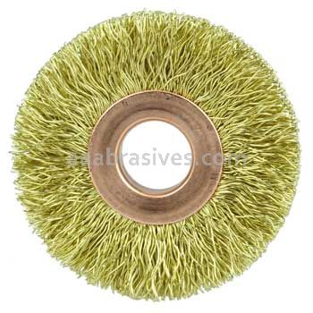 Weiler 29086 2" Small Diameter Crimped Wire Wheel .0118" Brass Fill 1/2" Arbor Hole