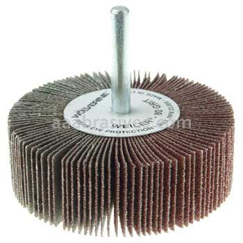 Weiler 30727V 3" x 1" x 80 AO Wolverine Coated Abrasive Flap Wheel 1/4" Stem Vending Ready