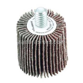 Weiler 30746 1 x 1 x 80 Grit AO Wolverine Coated Abrasive Flap Wheel 1/4-20 Threaded Stem