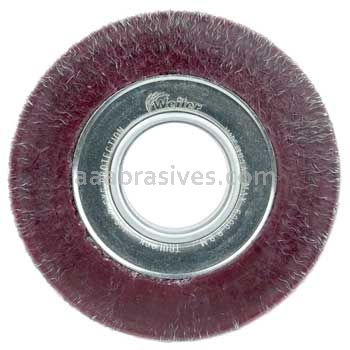 Weiler 35160 6" Polyflex Encapsulated Wide Face Crimped Wire Wheel .0118" Steel Fill 2" Arbor Hole